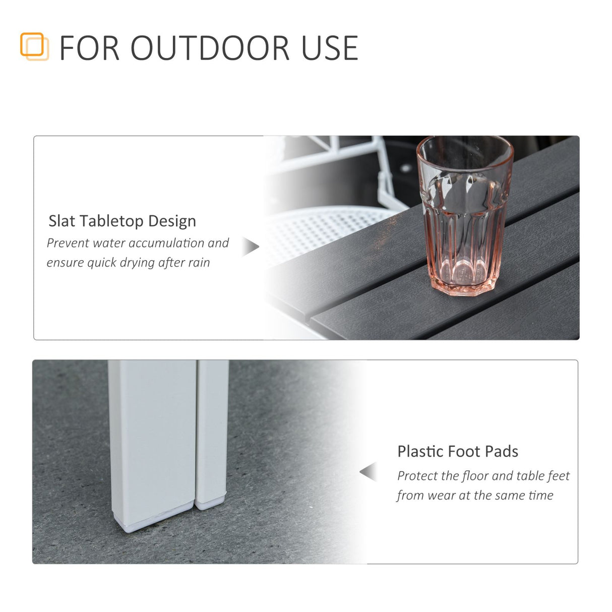 easycomfort easycomfort tavolo da giardino quadrato con piano effetto legno in pe e metallo 78 x 78 x 74cm ean 8054144136165