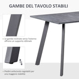 easycomfort easycomfort tavolo da pranzo rettangolare in mdf e metallo grigio scuro 120x80x76cm