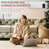 easycomfort easycomfort termoventilatore da parete oscillatorio con timer 12h e 2 modalita di riscaldamento 54 5x12x21 5 cm bianco