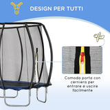 easycomfort easycomfort trampolino elastico 210cm per bambini e adulti con rete e imbottiture blu