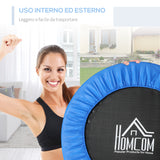 easycomfort easycomfort trampolino elastico fitness pieghevole da giardino 101 5 x 23cm blu e nero