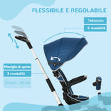 easycomfort easycomfort triciclo per bambini 12 50 mesi con maniglia di spinta tettuccio e poggiapiedi 110x58x100 cm blu e bianco