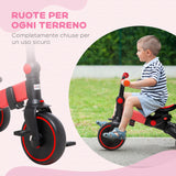 easycomfort easycomfort triciclo per bambini con maniglione 3 in 1 e tettuccio regolabile eta 18 48 mesi rosso