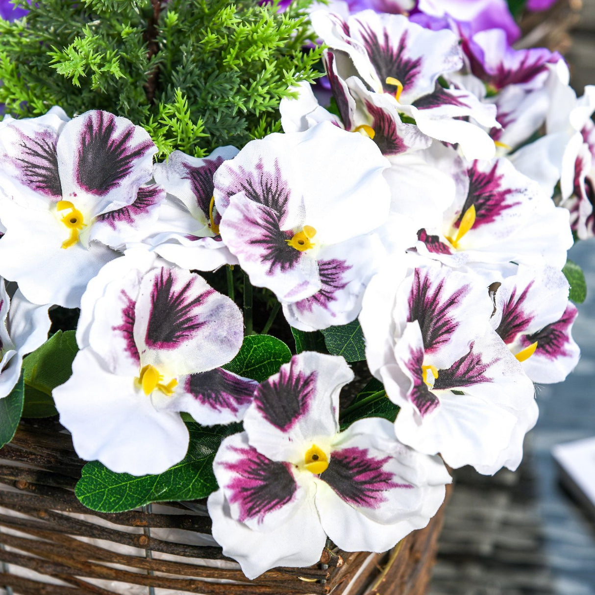 easycomfort easycomfort vaso fiori finti di phalaenopsis viola e bianchi pianta finta alta 45cm ean 8054111847780