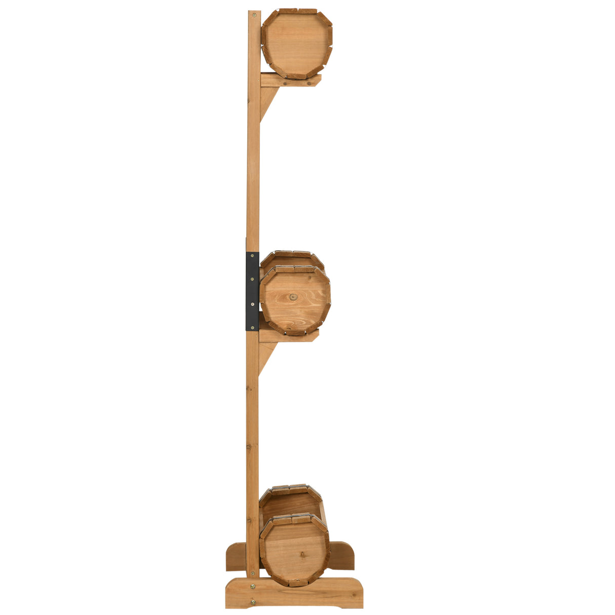 easycomfort easycomfort 3 fioriere da esterno a mezza botte in legno di abete marrone con grigliato per rampicanti 45x35x150 cm