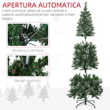 easycomfort easycomfort albero di natale 180cm innevato con 240 luci led e 618 rami con base in acciaio