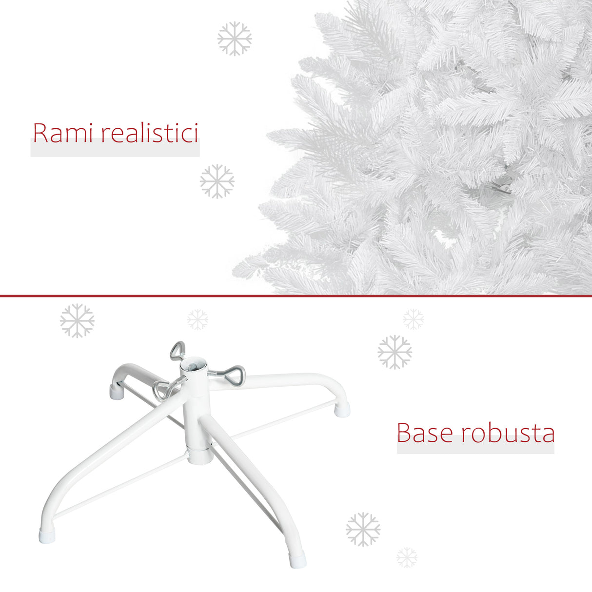easycomfort easycomfort albero di natale bianco con 550 rami in pvc per uso interno 102 x 180cm