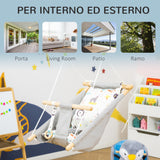 easycomfort easycomfort altalena per bambini 6 36 mesi in legno e cotone 70x45x160cm grigio