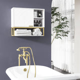 easycomfort easycomfort armadietto bagno a 2 livelli montaggio a parete con ripiani aperti in mdf bianco 60x20x51 cm