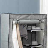 easycomfort easycomfort armadio guardaroba portatile tessuto non tessuto con 6 ripiani aperti e un appendino 103x43x162 5 cm grigio