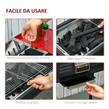 easycomfort easycomfort barbecue a carbone portatile altezza regolabile con griglia e teglia 120x31x60 70cm