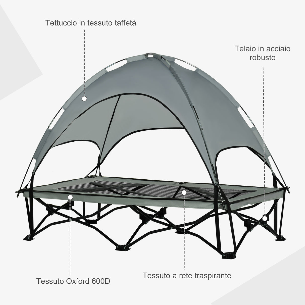 easycomfort easycomfort brandina pieghevole per cani con tettuccio da esterno o interrno grigio