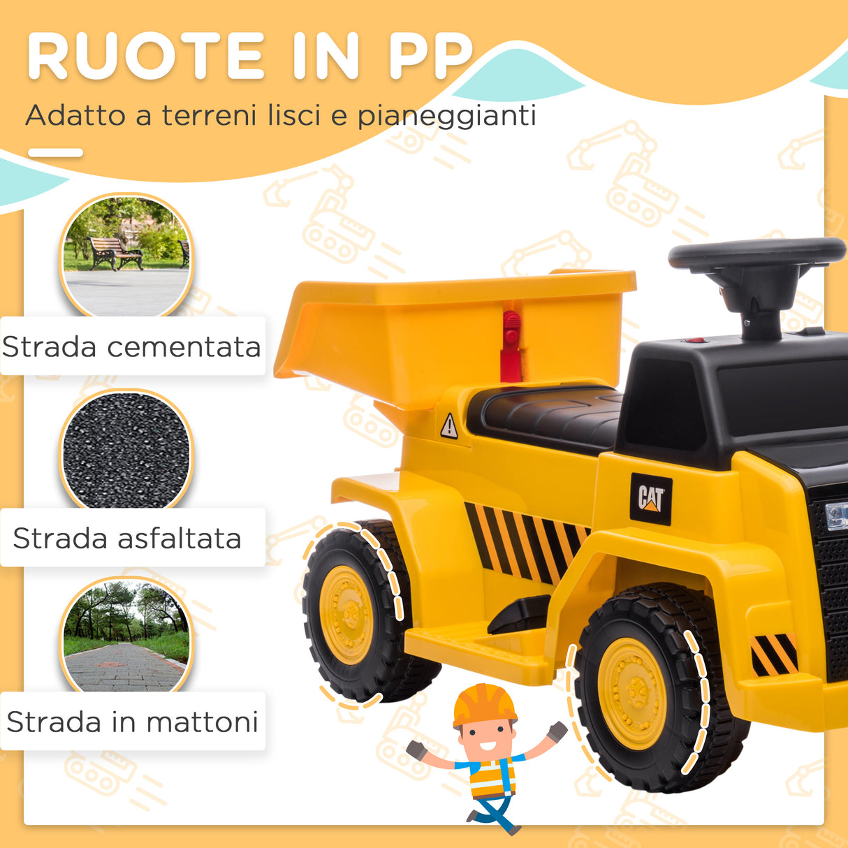 easycomfort easycomfort camion giocattolo elettrico con benna di scarico fari e suoni per bambini 18 36 mesi 74 5x36x43 5 cm