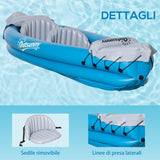 easycomfort easycomfort canoa gonfiabile 2 posti kayak con 2 remi in alluminio pompa gonfiaggio e kit riparazione azzurro