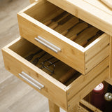 easycomfort easycomfort carrello da cucina in bambu con portasciugamani 2 cassetti e 2 ripiani aperti 83x45x96 cm