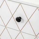 easycomfort easycomfort cassettiera a rombi con 3 cassetti e un armadietto con ripiano regolabile in acciaio e mdf 70x35x75 cm bianco