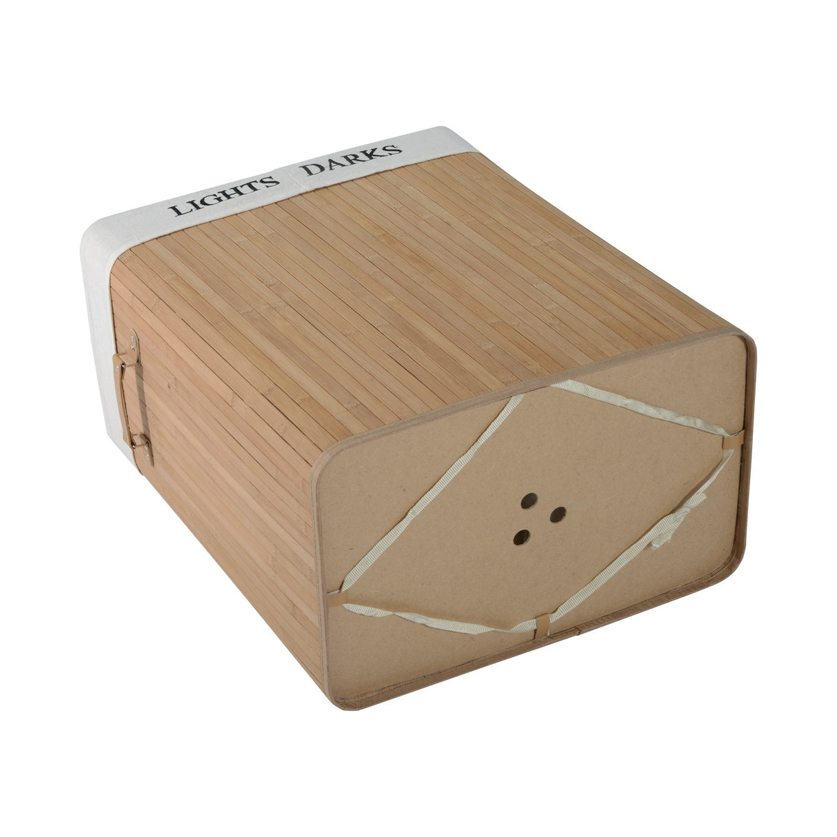 easycomfort easycomfort cesta portabiancheria in bambu con coperchio e fodera rimovibile naturale 52x32x63cm