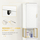 easycomfort easycomfort colonna bagno con 2 armadietti e ripiano in mdf e acciaio 30x30x170 7cm bianco e oro