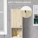 easycomfort easycomfort colonna bagno con 2 ripiani aperti e 2 armadietti in truciolato 30x31 5x169 cm bianco e color legno