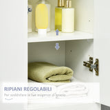 easycomfort easycomfort colonna bagno con cassetto e 2 armadietti bianco lucido 30x28x170cm