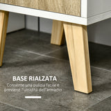 easycomfort easycomfort colonna bagno in legno con 2 mensole e armadietto mobiletto multiuso 31x30x177 cm