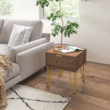 easycomfort easycomfort comodini moderni set 2 pezzi in truciolato e acciaio con cassetto 39 5x41x49 cm marrone