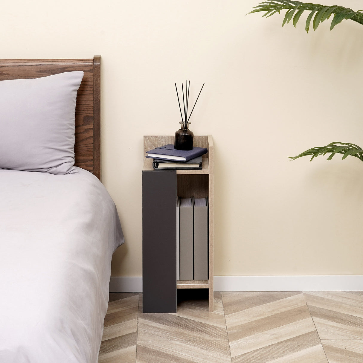 easycomfort easycomfort comodino moderno grigio con ripiano aperto set 2 pezzi in truciolato per camera da letto e soggiorno 27x25x60cm