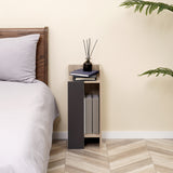 easycomfort easycomfort comodino moderno grigio con ripiano aperto set 2 pezzi in truciolato per camera da letto e soggiorno 27x25x60cm