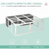 easycomfort easycomfort conigliera da esterno e interno con tetto apribile gabbia per 2 4 conigli in legno e metallo grigia