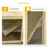 easycomfort easycomfort conigliera per interno in legno dabete con vassoio estraibile 3 porte e area esterna 151 5x106x97 cm