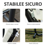 easycomfort easycomfort dondolo da giardino 3 posti convertibile in letto a dondolo con tetto regolabile 2 portabicchieri crema 200120164cm