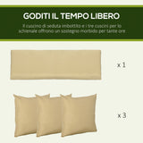 easycomfort easycomfort dondolo da giardino 3 posti in acciaio e poliestere con tetto inclinabile e cuscini 190x120x178 cm