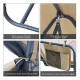 easycomfort easycomfort dondolo letto 3 posti ribaltabile esterno con zanzariera caffe chiaro