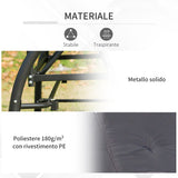 easycomfort easycomfort dondolo letto da giardino 3 posti con tettuccio regolabile metallo e poliestere grigio