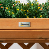 easycomfort easycomfort fioriera da esterno a mezza botte in legno di abete marrone con grigliato per rampicanti 45x35x112 cm