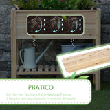 easycomfort easycomfort fioriera rialzata in legno di abete con ripiano inferiore e con fori di drenaggio 90x40x81cm