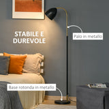 easycomfort easycomfort lampada da terra ad arco con paralume regolabile in metallo 43x28x160cm nero e oro