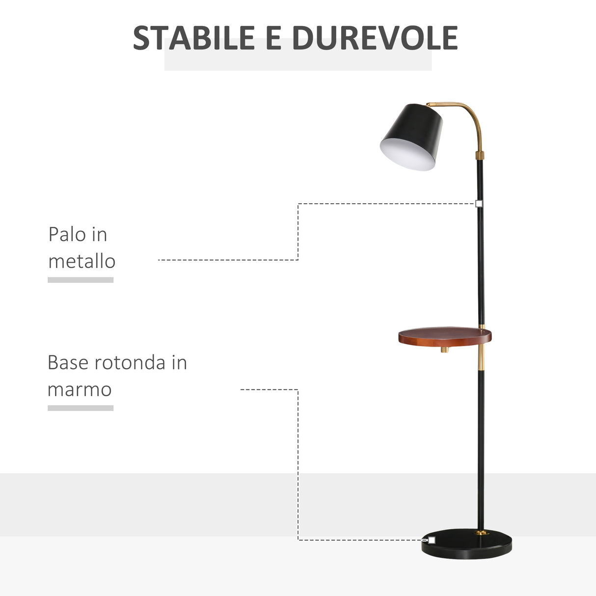 easycomfort easycomfort lampada da terra con ripiano da 29 5cm lampada da pavimento per salotto compatibile nero e oro