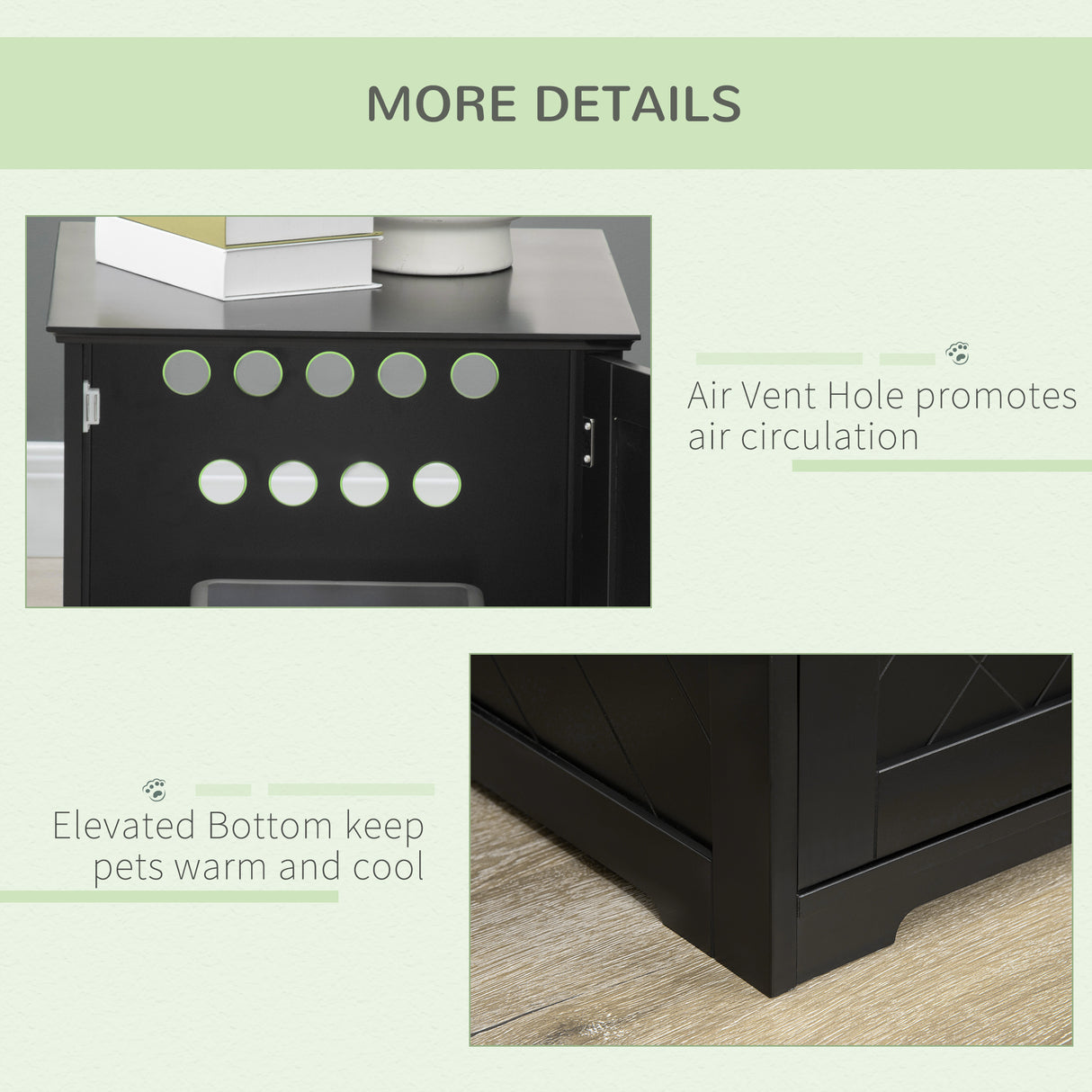 easycomfort easycomfort lettiera per gatti con porta magnetica e piano dappoggio in mdf e truciolato 48 5x53x51 5 cm nera