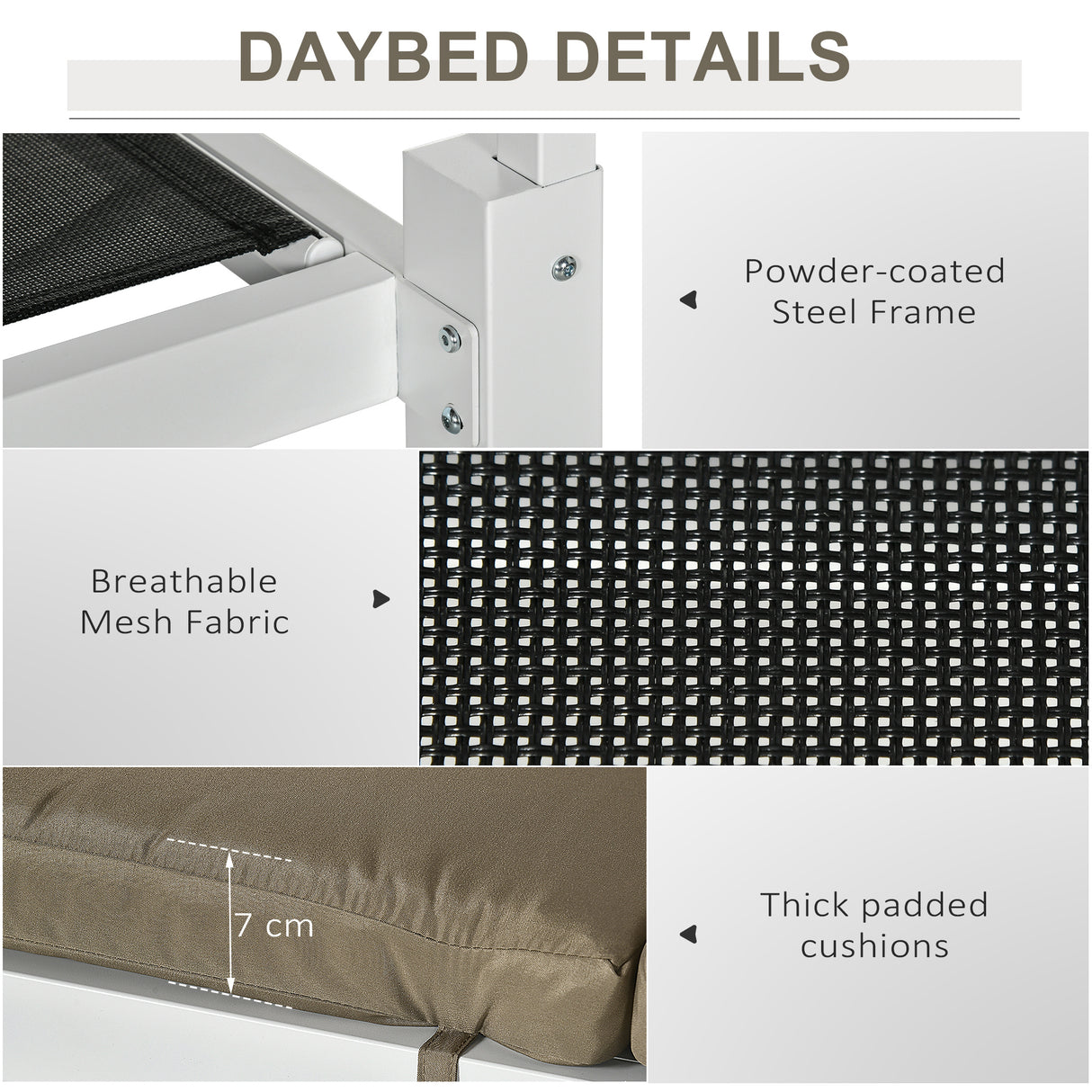 easycomfort easycomfort lettino prendisole 2 posti con tettuccio tende protettive e schienale regolabile 210x149x200 cm