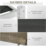 easycomfort easycomfort lettino prendisole 2 posti con tettuccio tende protettive e schienale regolabile 210x149x200 cm