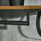 easycomfort easycomfort mensola portaoggetti salvaspazio a parete con 7 ganci e asta in acciaio e truciolato 66x30x27 cm