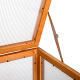 easycomfort easycomfort mini serra da giardino a 3 ripiani in legno e policarbonato 58x44x78cm arancione