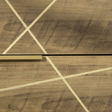 easycomfort easycomfort mobile cassettiera a 4 cassetti in legno truciolare e gambe in acciaio 48x21x79cm legno e oro