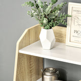 easycomfort easycomfort mobile da salotto con scaffale aperto a 2 livelli e armadietto a 2 ante in truciolato e legno di pino 58x30x93 cm