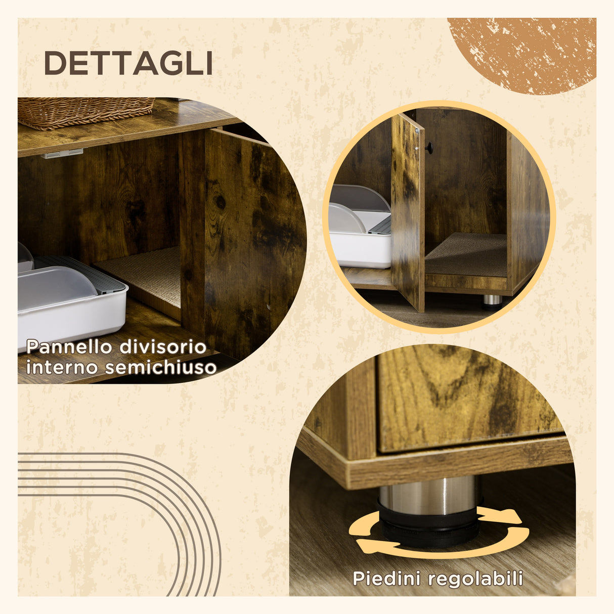 easycomfort easycomfort mobile porta lettiera per gatti in stile industriale con tiragraffi 91x52x49 5cm marrone
