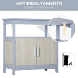 easycomfort easycomfort mobile sottolavabo bagno con armadietto e ripiano aperto 60x30x62cm grigio e legno naturale