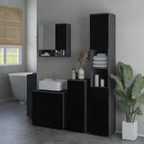 easycomfort easycomfort mobile sottolavabo bagno in legno con armadietto 2 ante 60x30x60cm nero