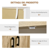easycomfort easycomfort mobiletto multiuso 2 ante con mensola regolabile in mdf 62x40x77cm bianco e legno