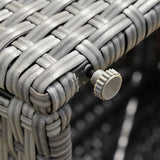 easycomfort easycomfort mobili da giardino set 3 pezzi in rattan pe con 2 divani e tavolino da caffe grigio